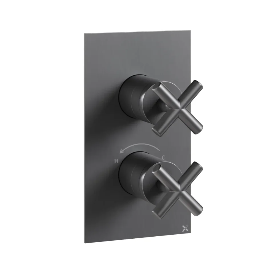 Crosswater MPRO Crosshead 2 Handle Trimset (must be paired with WLBP1000R+ or WLBP25X3R) Slate product image - Image 1
