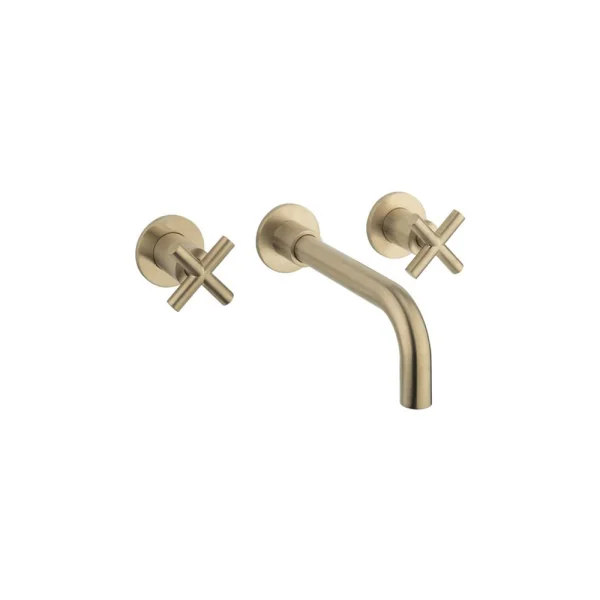 Crosswater MPRO Crosshead Basin 3 Hole Set Brushed Brass