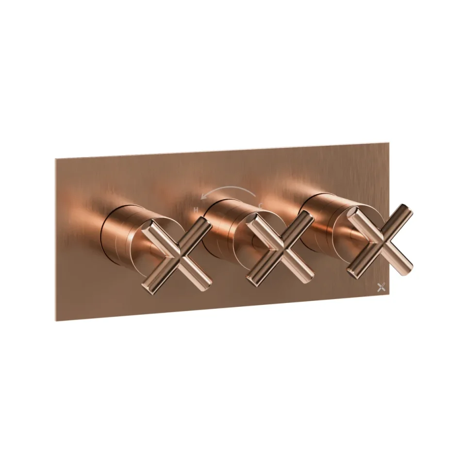 Crosswater MPRO Crosshead 3 Handle Trimset (must be paired with WLBP2001R or WLBP3001R_V2) Brushed Bronze product image - Image 1