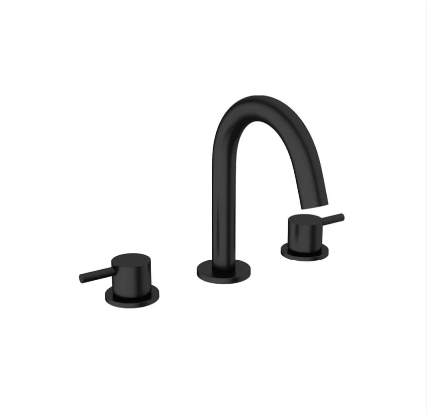 Crosswater MPRO Basin 3 Hole Set Matt Black detail view - Image 2
