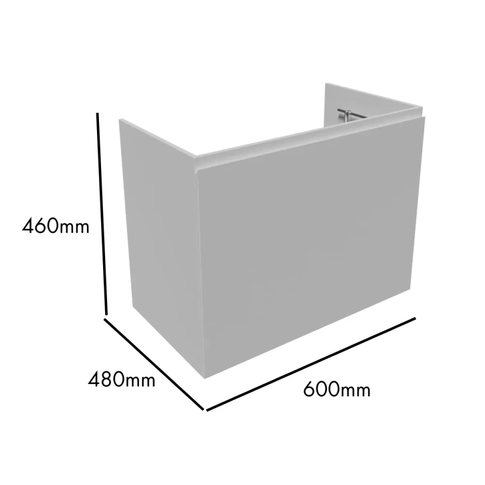 Faeber Mode 60 Basin Unit 1 Drawer Matt White technical drawing - Image 2