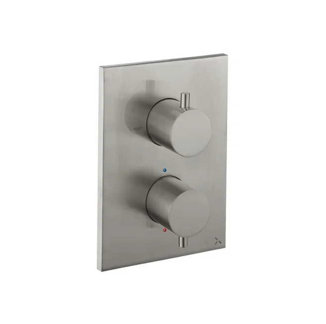 Crosswater Crossbox MPRO 1 Outlet Trim & Levers Brushed Nickel detail view - Image 3