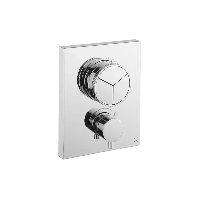 Crosswater Crossbox Push Mpro 3 Outlet Trim & Levers Chrome product image - Image 1