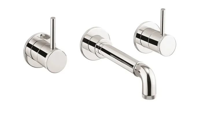 Crosswater MPRO Industrial 3 Hole Basin Set Chrome detail view - Image 2