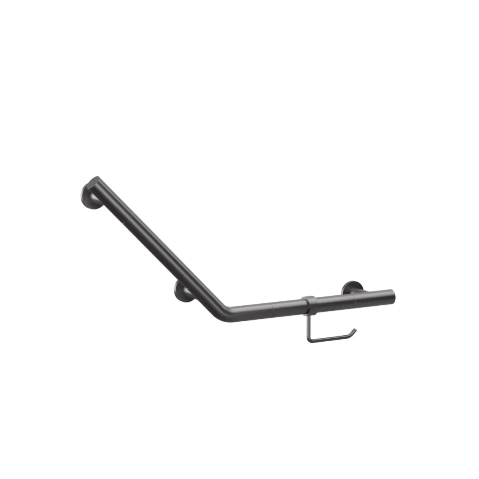Crosswater Angled Grab Bar & WC Roll Holder 719 x 332mm Slate product image - Image 1