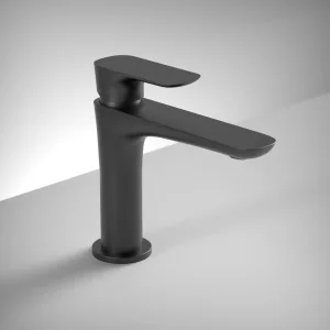 Ava Purity Deck Mounted Basin Mixer Monobloc - Brushed Black