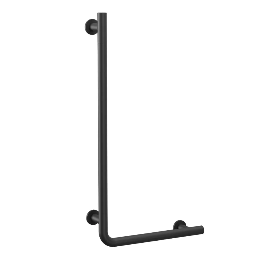 Crosswater Right Angle Grab Bar 843 x 446mm Matt Black product image - Image 1
