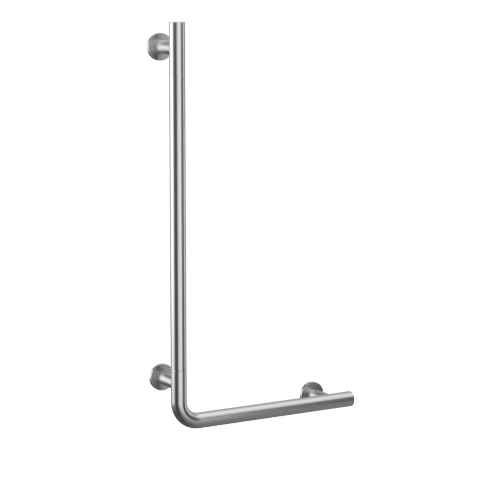 Crosswater Right Angle Grab Bar 843 x 446mm Brushed Nickel product image - Image 1