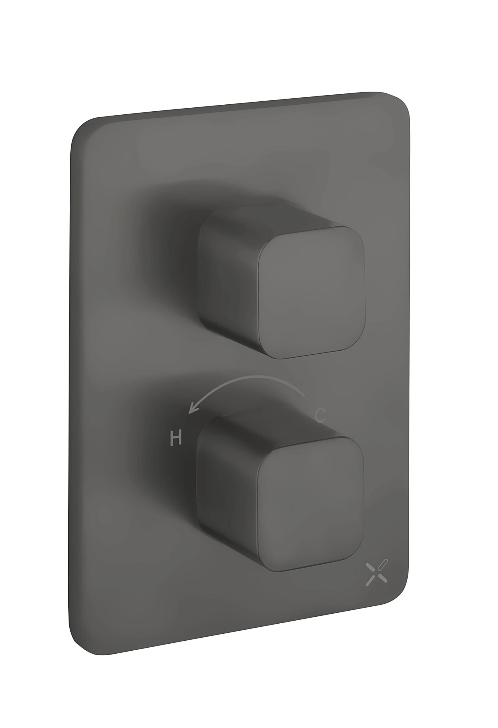 Crosswater Crossbox Atoll / Glide II 2 Outlet Trim & Levers Slate