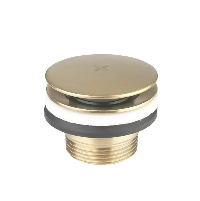 Crosswater Universal Basin Click Clack Waste Brushed Brass detail view - Image 2