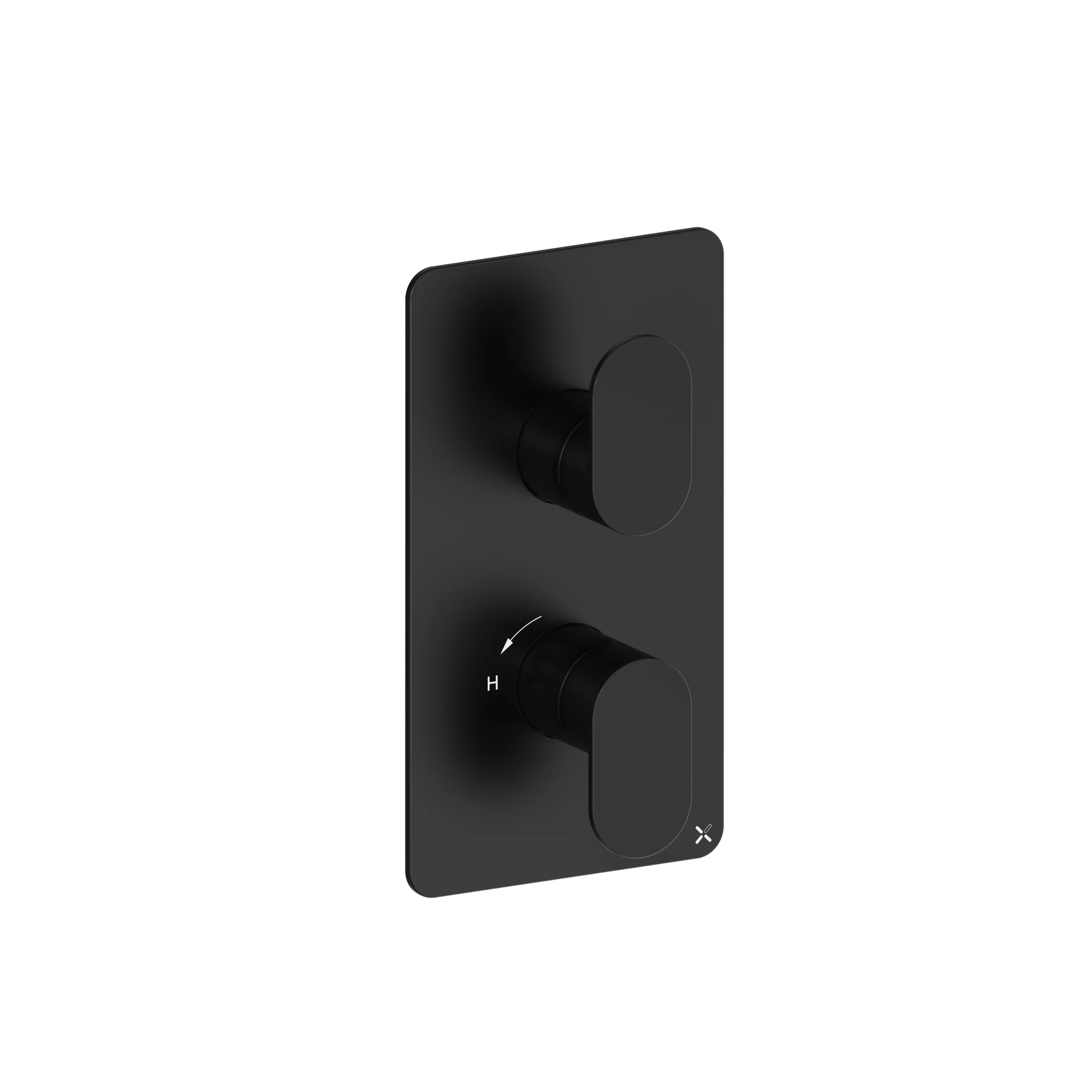 Crosswater Drift 1 Outlet 2 Handle Valve & Trimset Matt Black