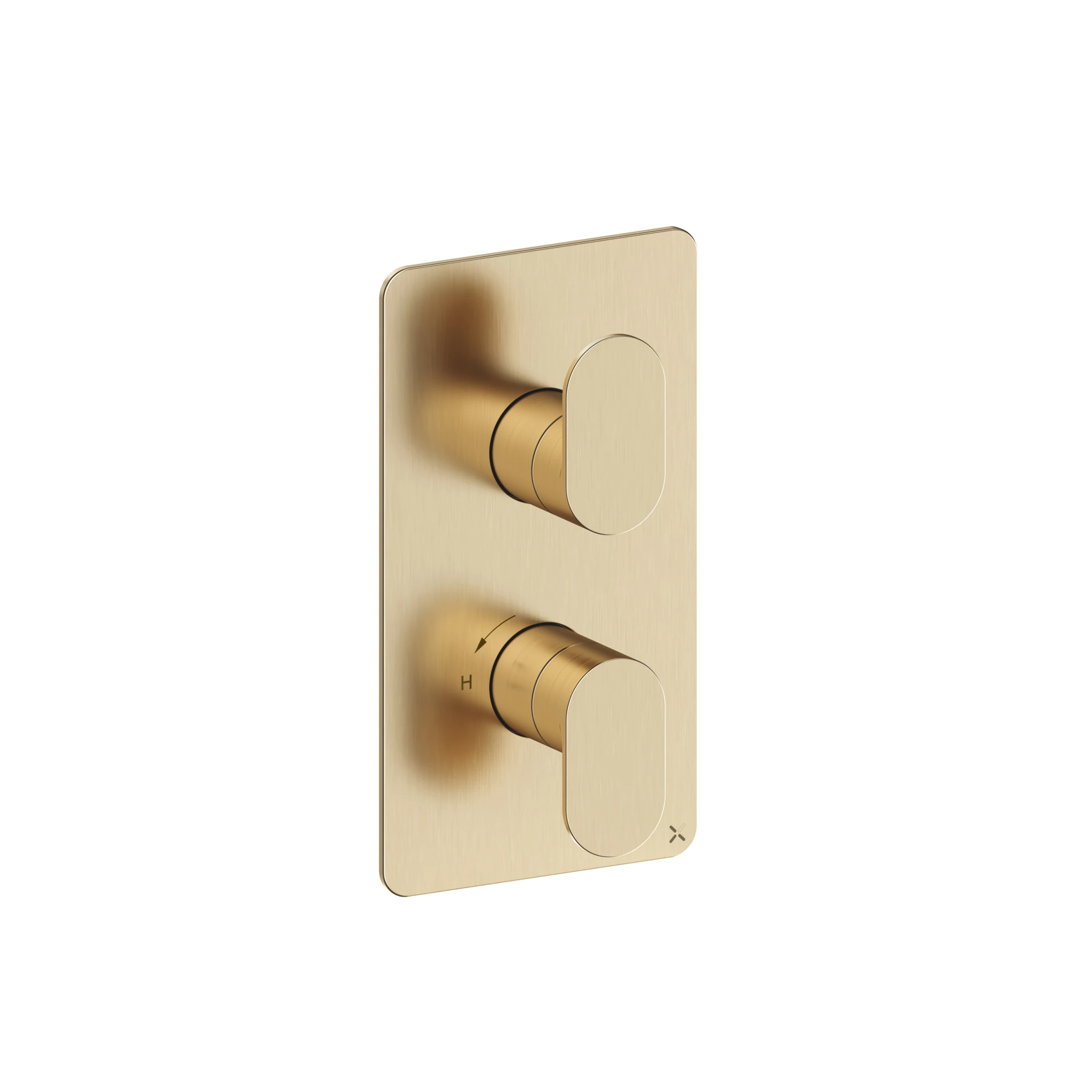 Crosswater Drift 1 Outlet 2 Handle Valve & Trimset Brushed Brass