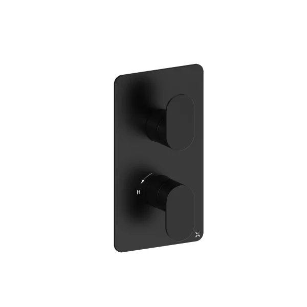 Crosswater Drift 2 Outlet 2 Handle Valve & Trimset Matt Black