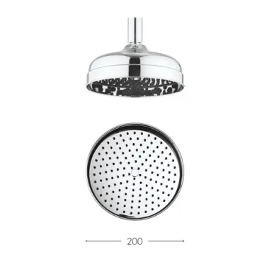Crosswater Belgravia Shower Head 200mm Chrome detail view - Image 5