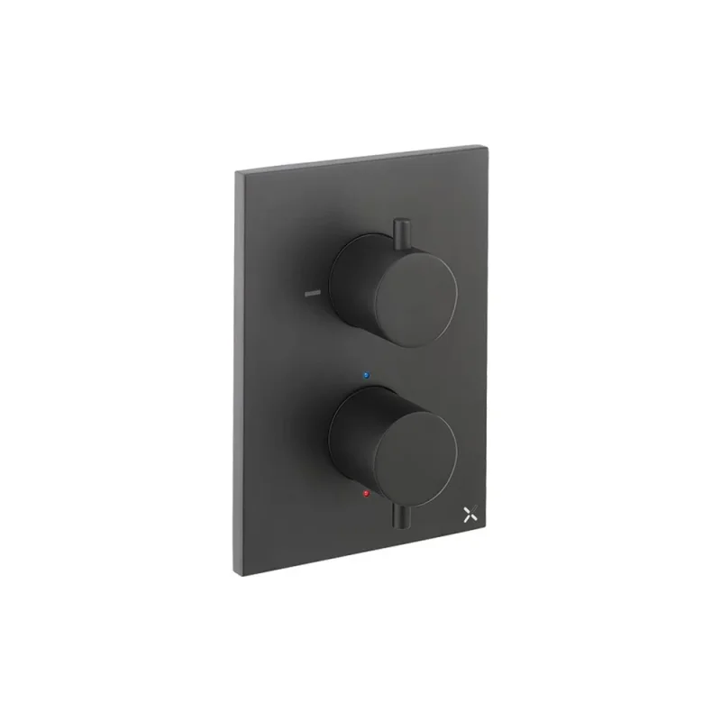 Crosswater Crossbox Mpro 2 Outlet Trim & Levers Matt Black product image - Image 1