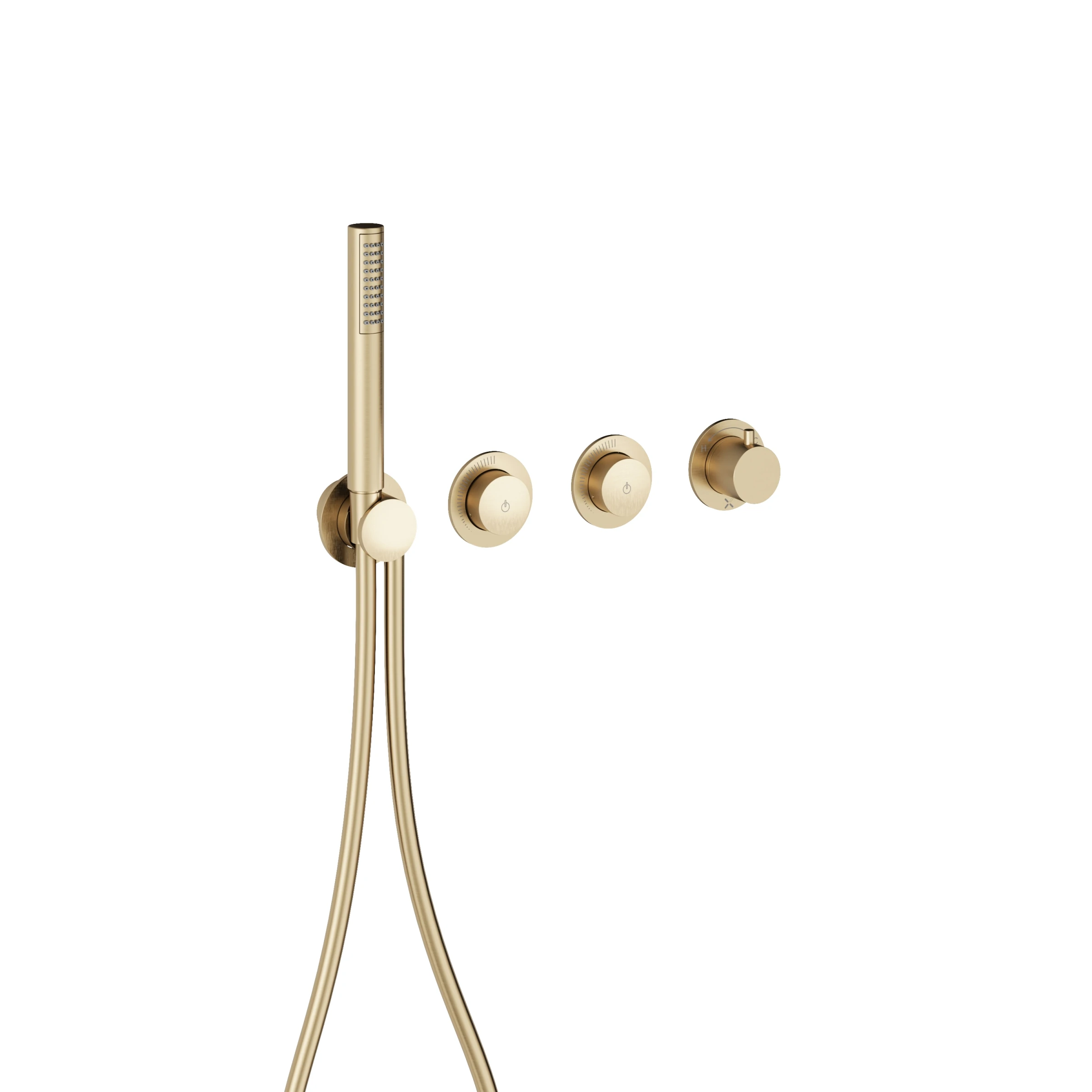 Crosswater Module Mrpo Push 2 Outlet Trimset With Handset Brushed Brass