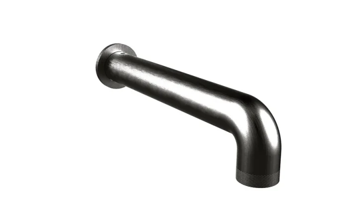 Crosswater Union Bath Spout 247mm Brushed Black Chrome detail view - Image 2