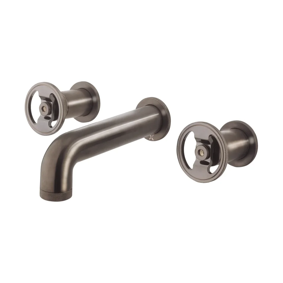 Crosswater Union Basin 3 Hole Wall Mounted Trim Set Brushed Black Chrome product image - Image 1