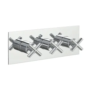 Just Taps Solex Thermostatic Concealed 2 Outlet Shower Valve Horizontal Chrome