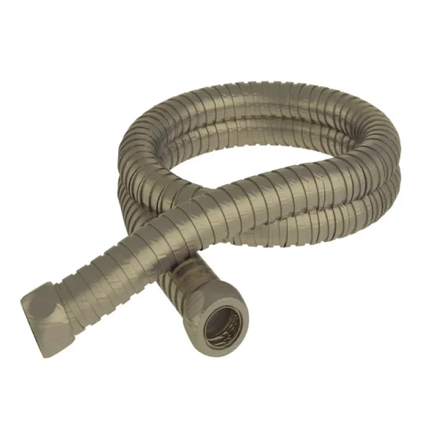 Just Taps Vos 1.5m Metal Hose Brushed Bronze detail view - Image 1