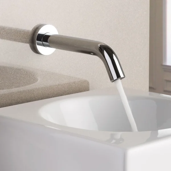 Just Taps React Sensor Wall Spout Mains And Battery Operated Chrome