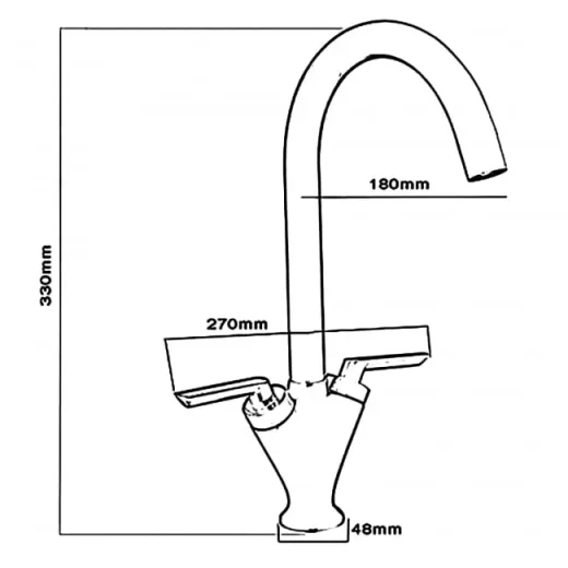 Just Taps Reach Sink Mixer Swivel Spout detail view - Image 4