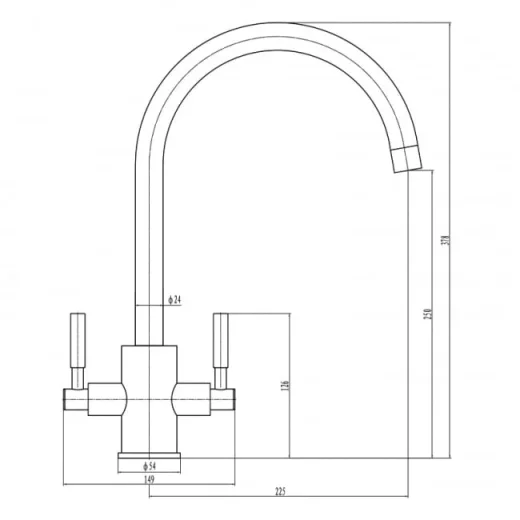 Just Taps Newbury Mono Sink Mixer Stainless Steel detail view - Image 4