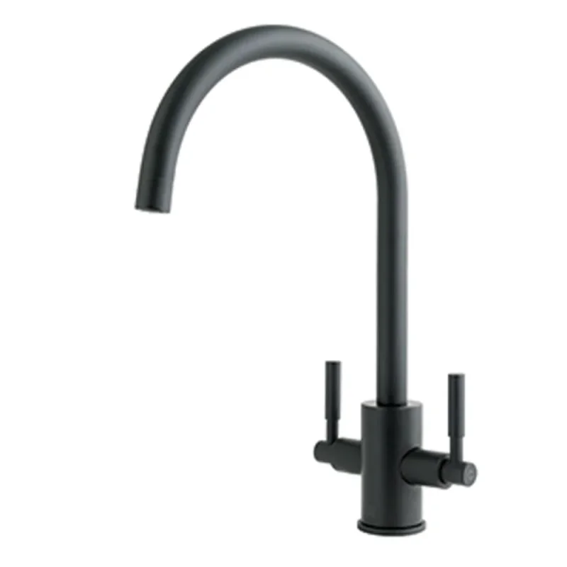 Just Taps Newbury Sink Mixer Swivel Spout Matt Black detail view - Image 5