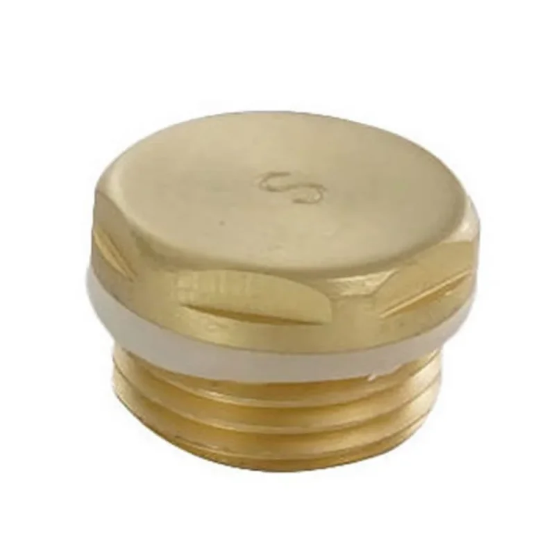 Just Taps Radiator Blanking Plug Brushed Brass detail view - Image 1