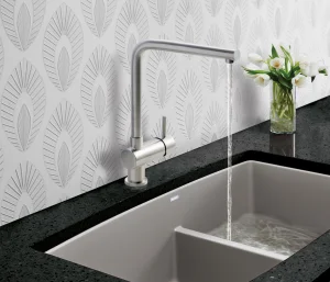 Just Taps Inox Mono Single Lever Sink Mixer Swivel Spout