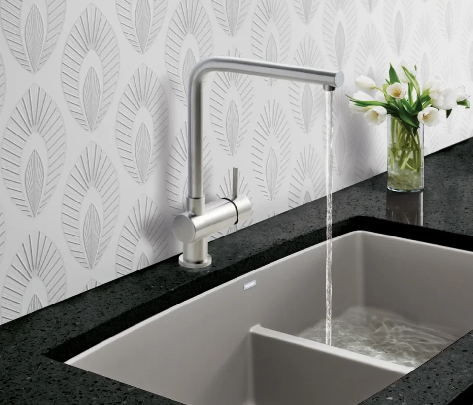 Just Taps Inox Mono Single Lever Sink Mixer Swivel Spout detail view - Image 1