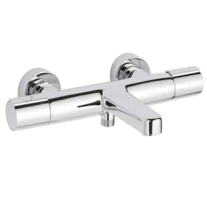 Just Taps Hugo Wall Mounted (With Flanges) Thermostatic Bath Shower Mixer Chrome