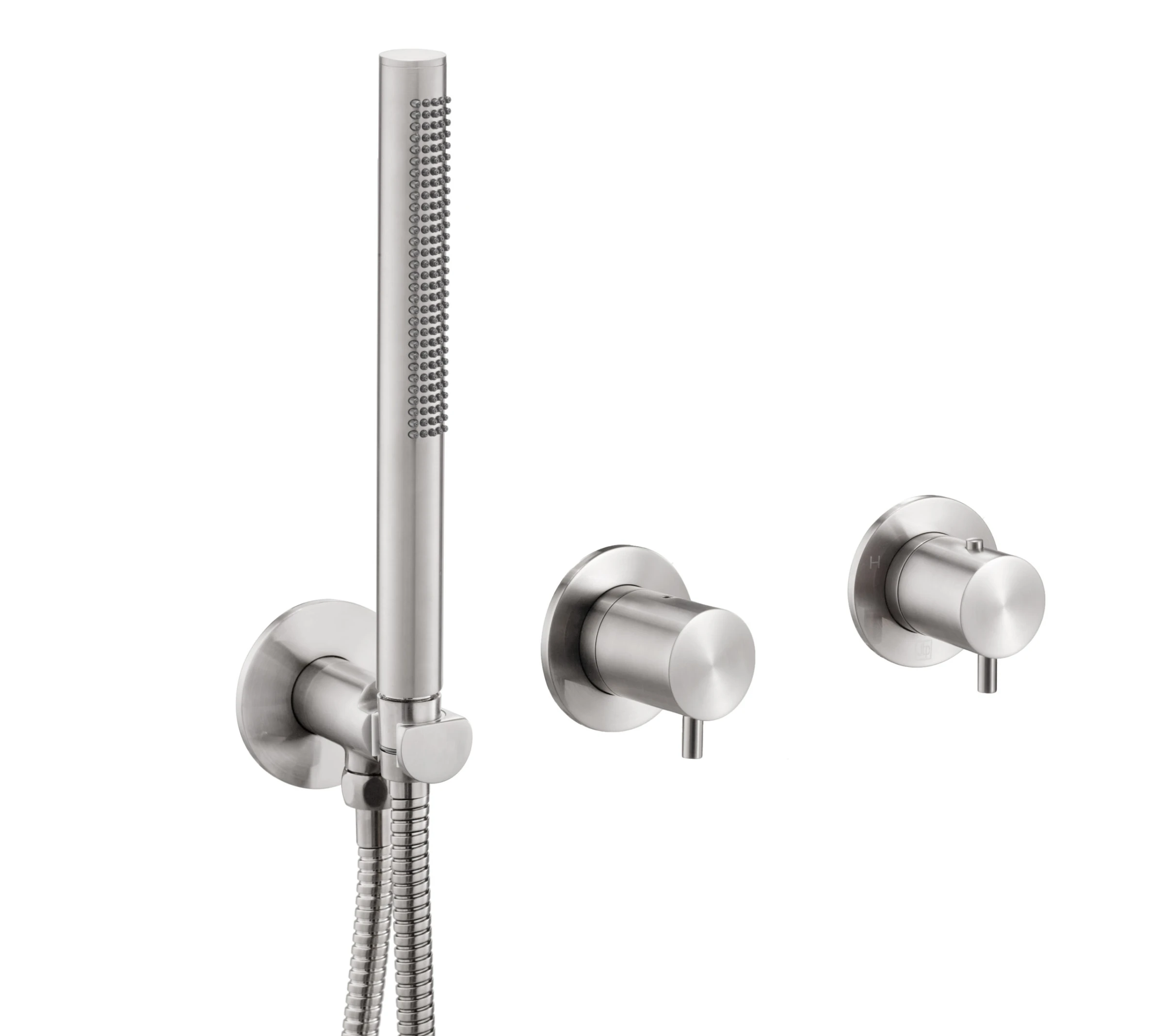 Just Taps Inox Modular 2 Outlet Thermostatic Shower Valve With Handset