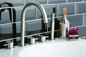 Just Taps Inox 5 Hole Bath Shower Mixer With Extractable Hand Shower