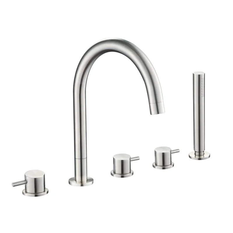 Just Taps Inox 5 Hole Bath Shower Mixer With Extractable Hand Shower detail view - Image 4