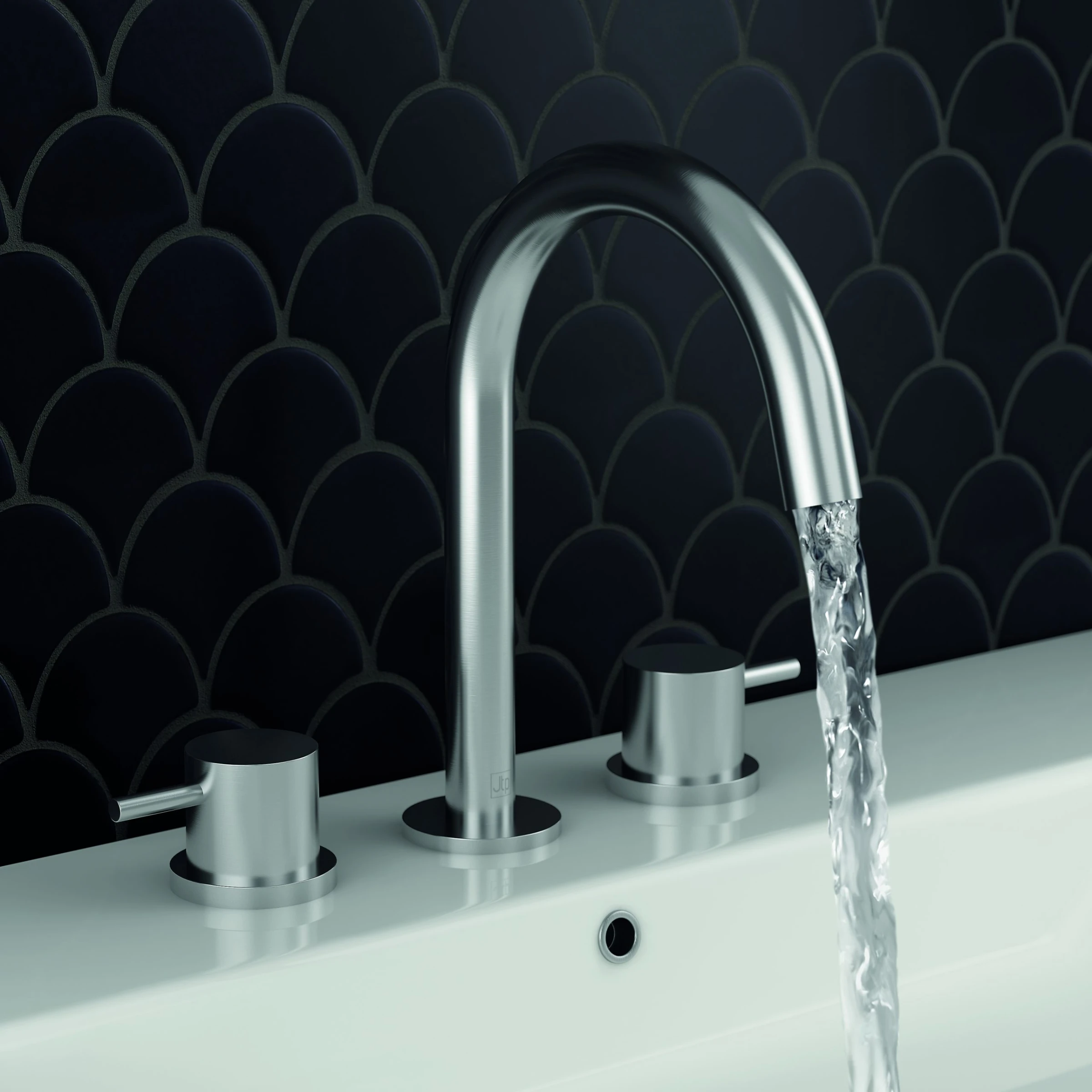 Just Taps Inox 3 Hole Deck Mounted Basin Mixer