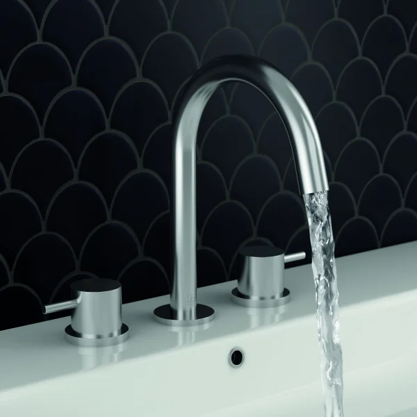 Just Taps Inox 3 Hole Deck Mounted Basin Mixer