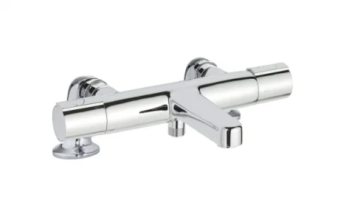 Just Taps Hugo Deck Mounted Thermostatic Bath Shower Mixer Without Kit Chrome detail view - Image 1