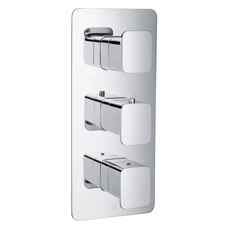 Just Taps Hix Thermostatic Valve 2 Option 3 Handle Chrome detail view - Image 1