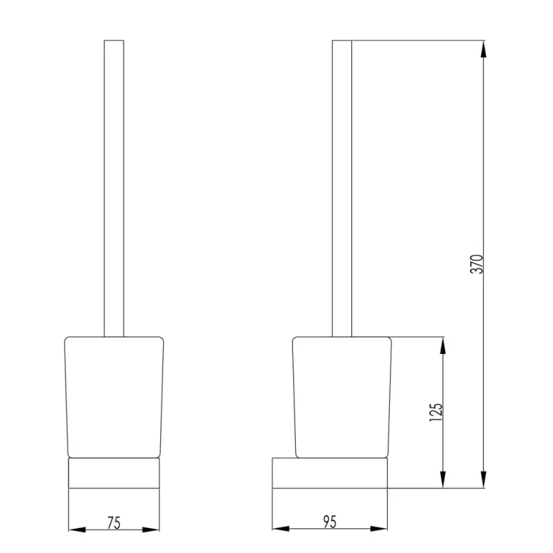 Just Taps Hix Toilet Brush Holder Brushed Brass detail view - Image 4