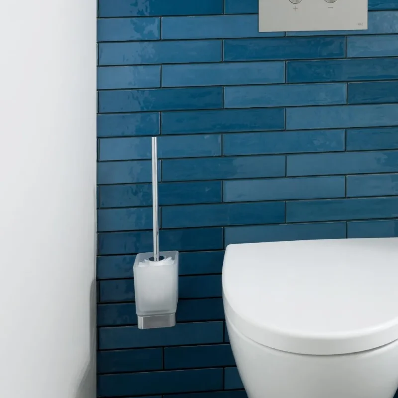 Just Taps Hix Toilet Brush Holder Chrome detail view - Image 1