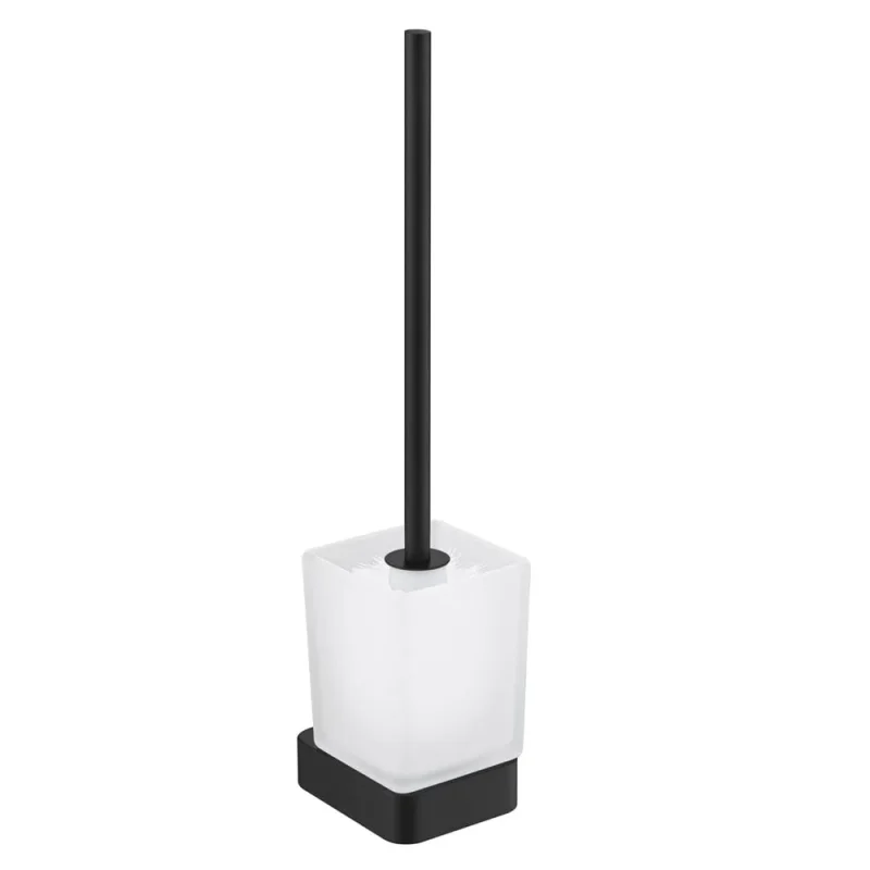 Just Taps Hix Toilet Brush Matt Black detail view - Image 1