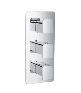 Just Taps Hix Thermostatic Concealed Valve 3 Handle 3 Option Chrome