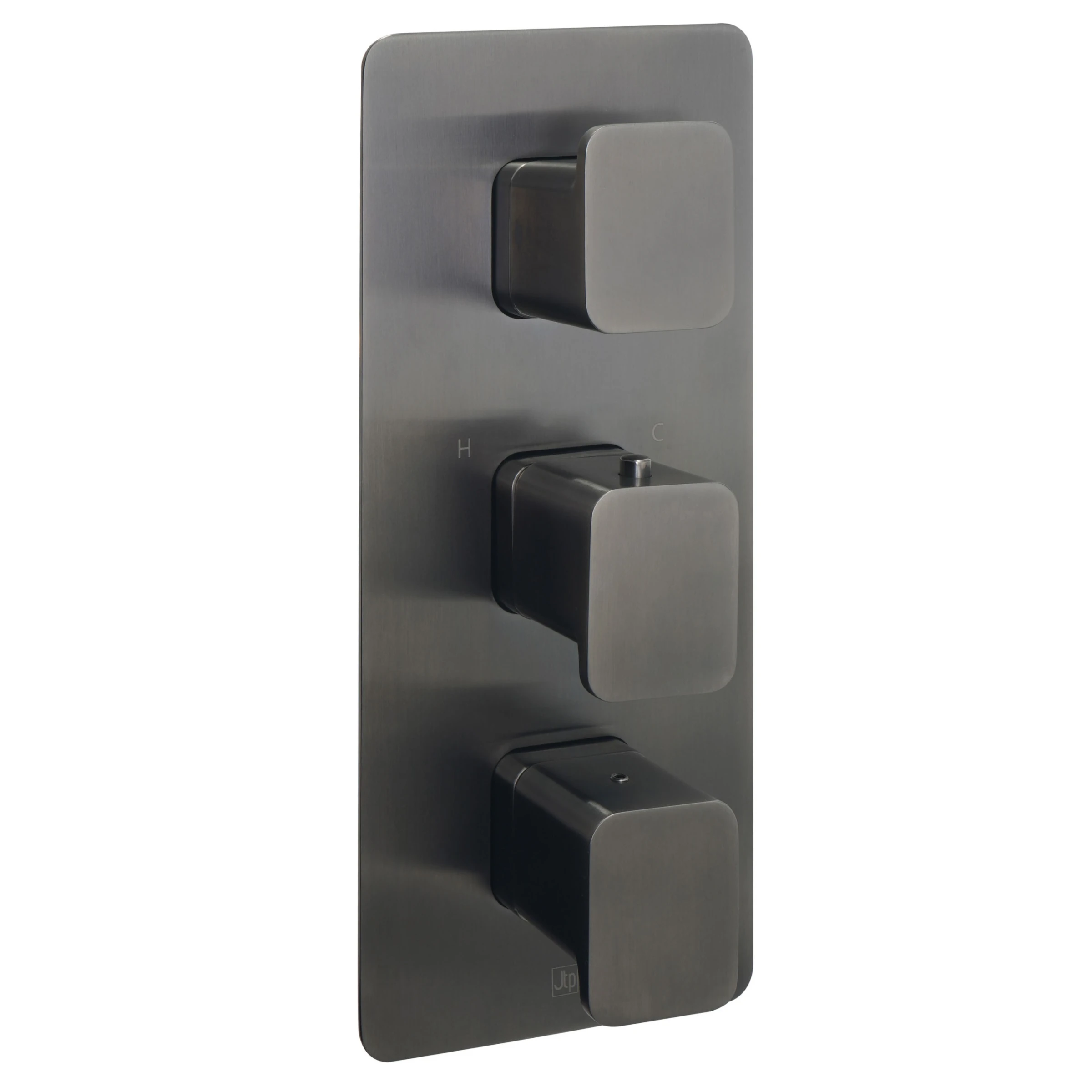 Just Taps Hix Thermo Valve 3 Option 3 Handle Vertical Brushed Black