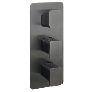 Just Taps Hix Thermo Valve 3 Option 3 Handle Vertical Brushed Black