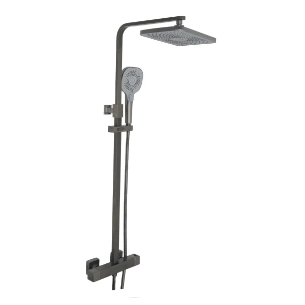 Just Taps Hix Thermostatic Bar Valve With 2 Outlets Adjustable Riser Brushed Black