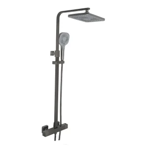 Just Taps Hix Thermostatic Bar Valve With 2 Outlets Adjustable Riser Brushed Black