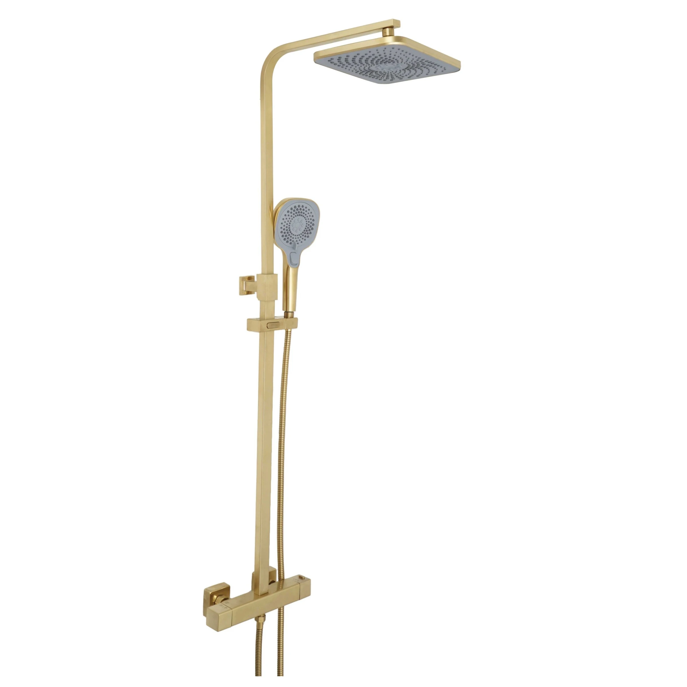 Just Taps Hix Thermostatic Bar Valve With 2 Outlets Adjustable Riser Brushed Brass
