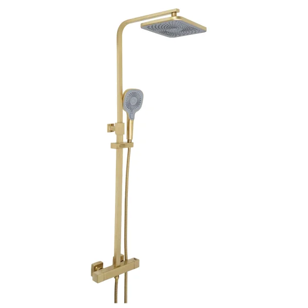 Just Taps Hix Thermostatic Bar Valve With 2 Outlets Adjustable Riser Brushed Brass