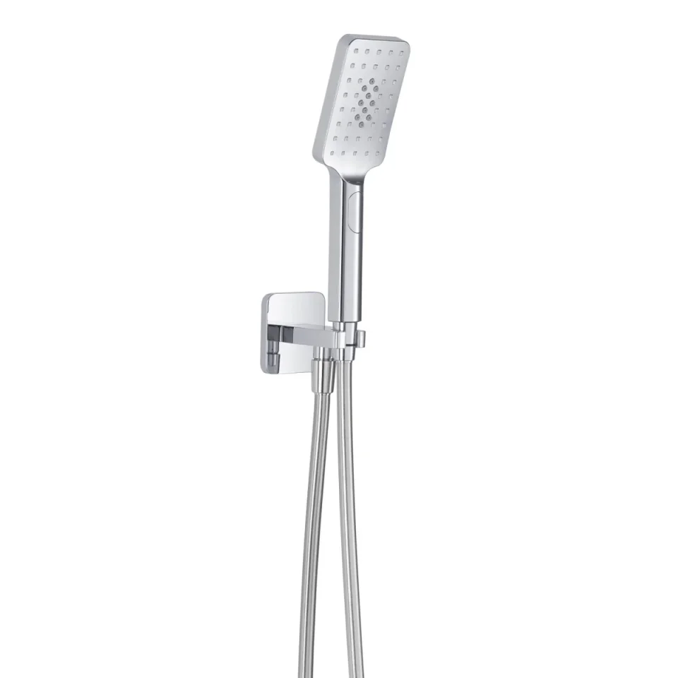 Just Taps Hix Square Shower Set Chrome detail view - Image 1